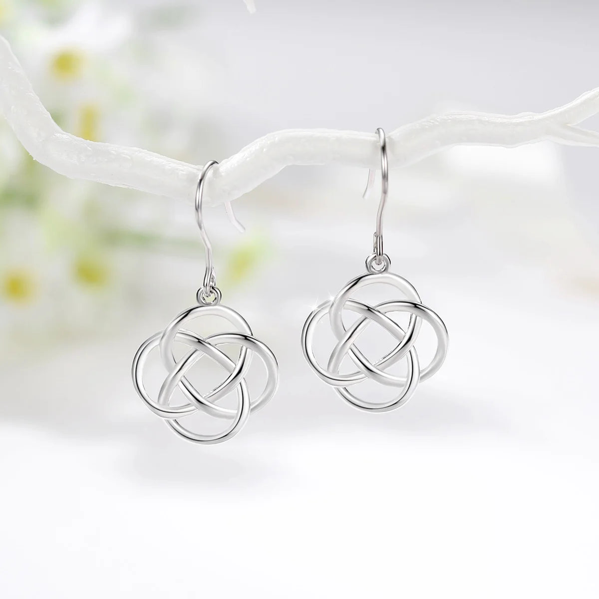 925 Sterling Silver Celtic Knot Drop Earrings