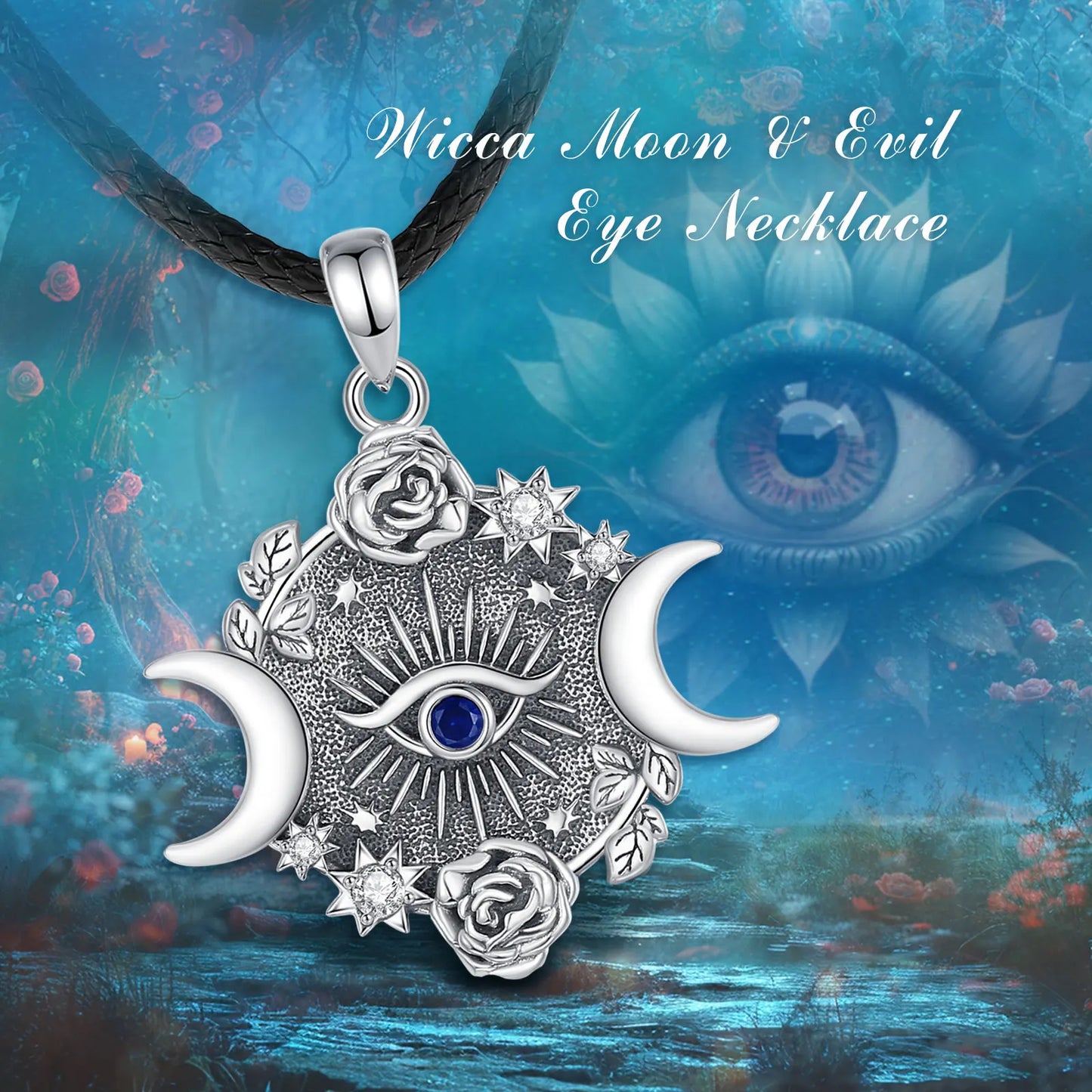 925 Sterling Silver Evil Eye Cubic Zirconia Necklace