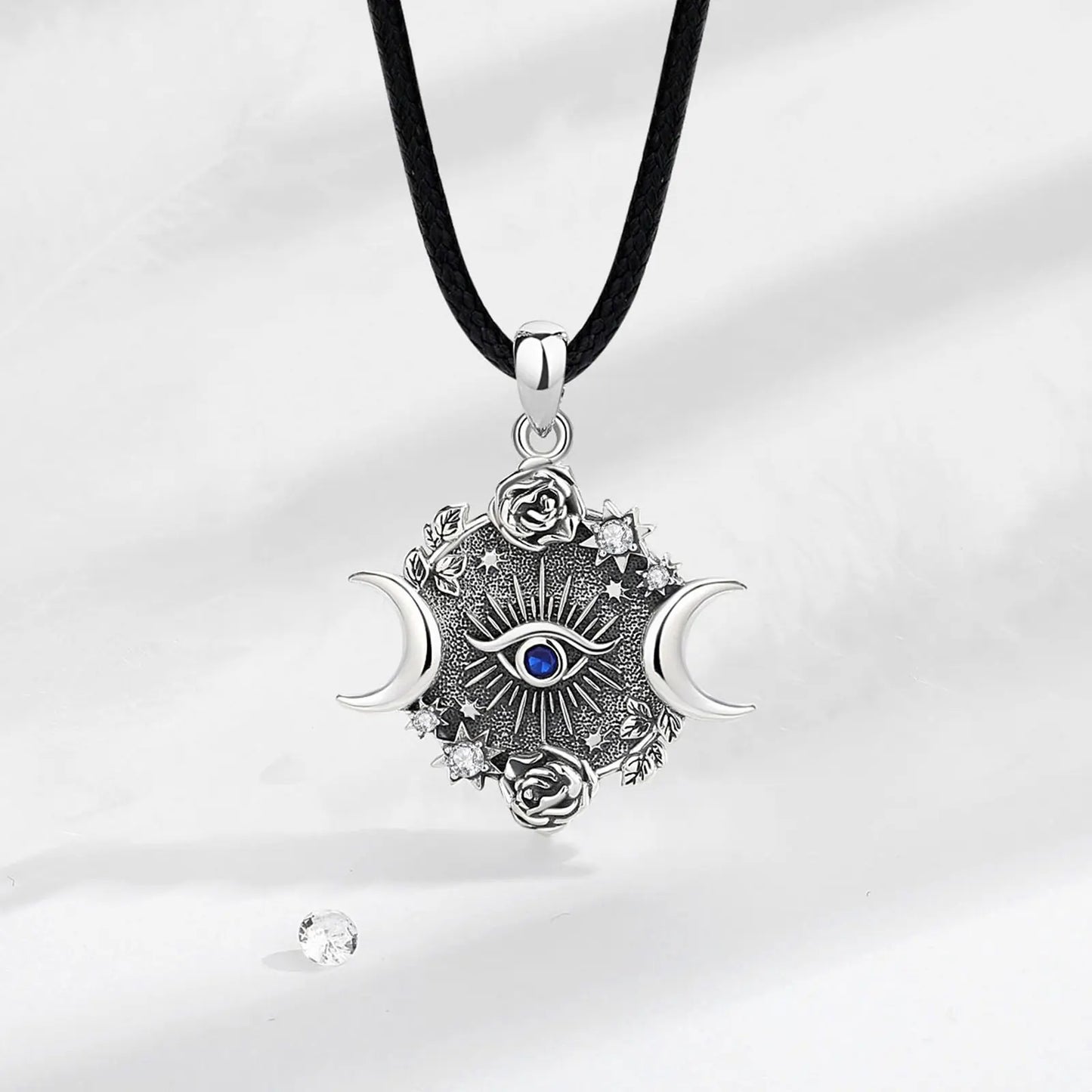 925 Sterling Silver Evil Eye Cubic Zirconia Necklace