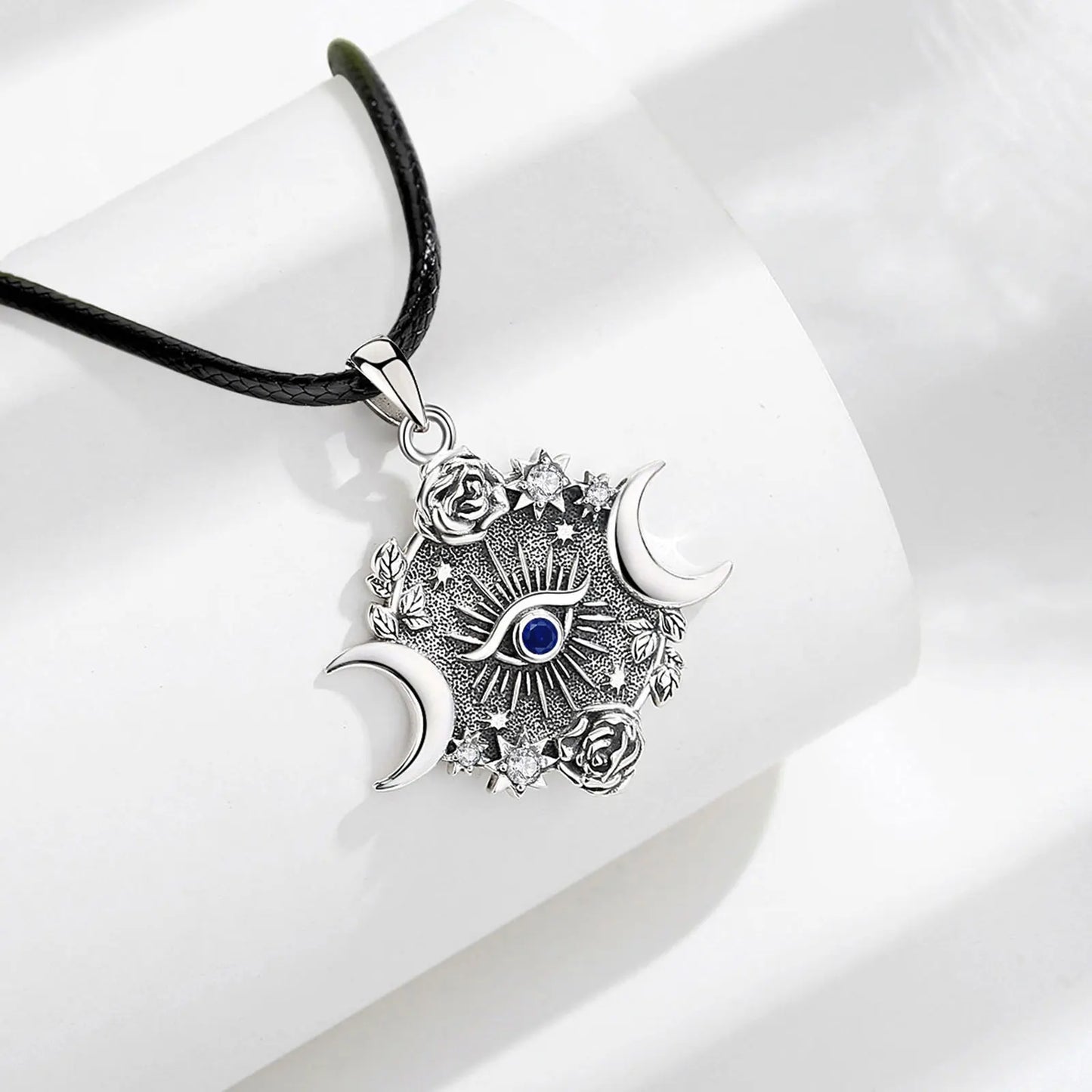 925 Sterling Silver Evil Eye Cubic Zirconia Necklace