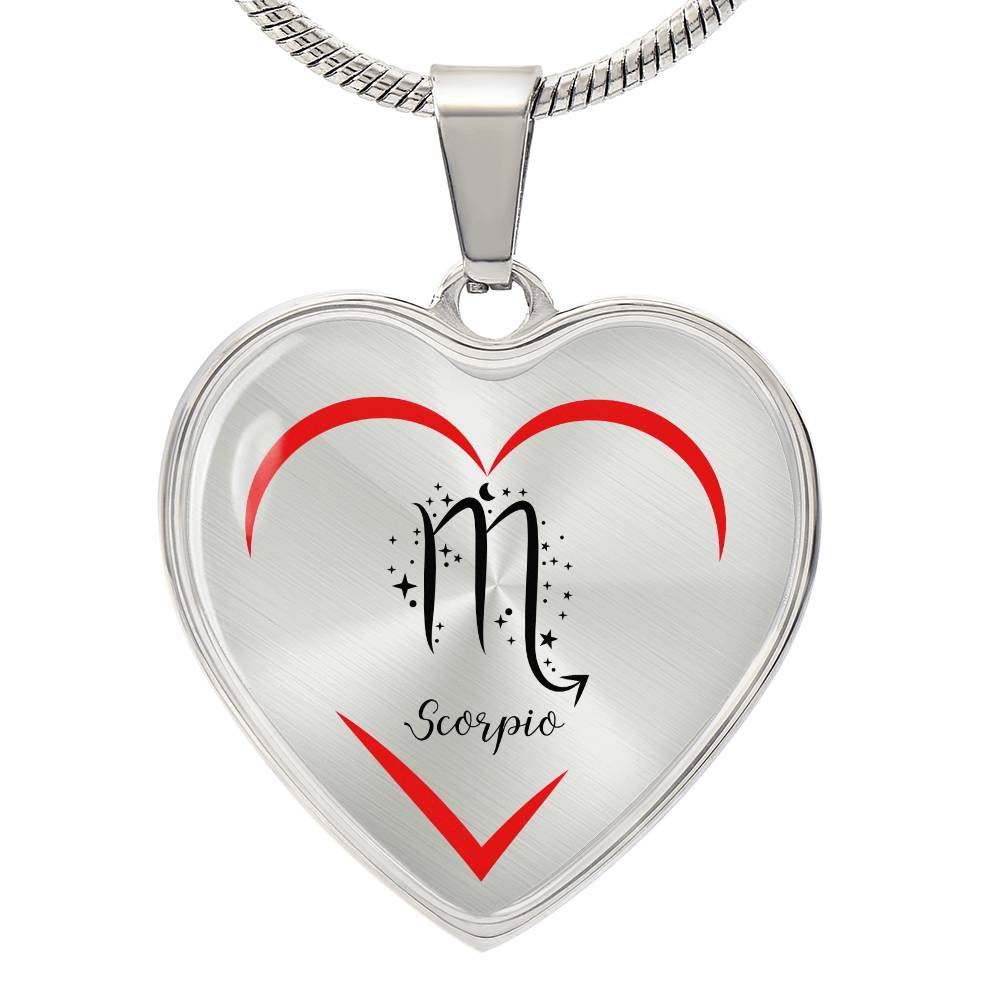 Scorpio Graphic Heart Necklace