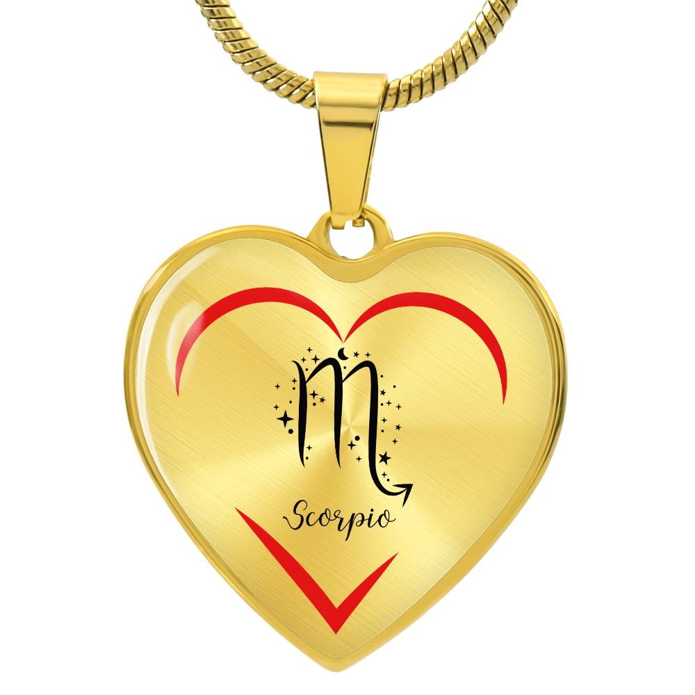 Scorpio Graphic Heart Necklace