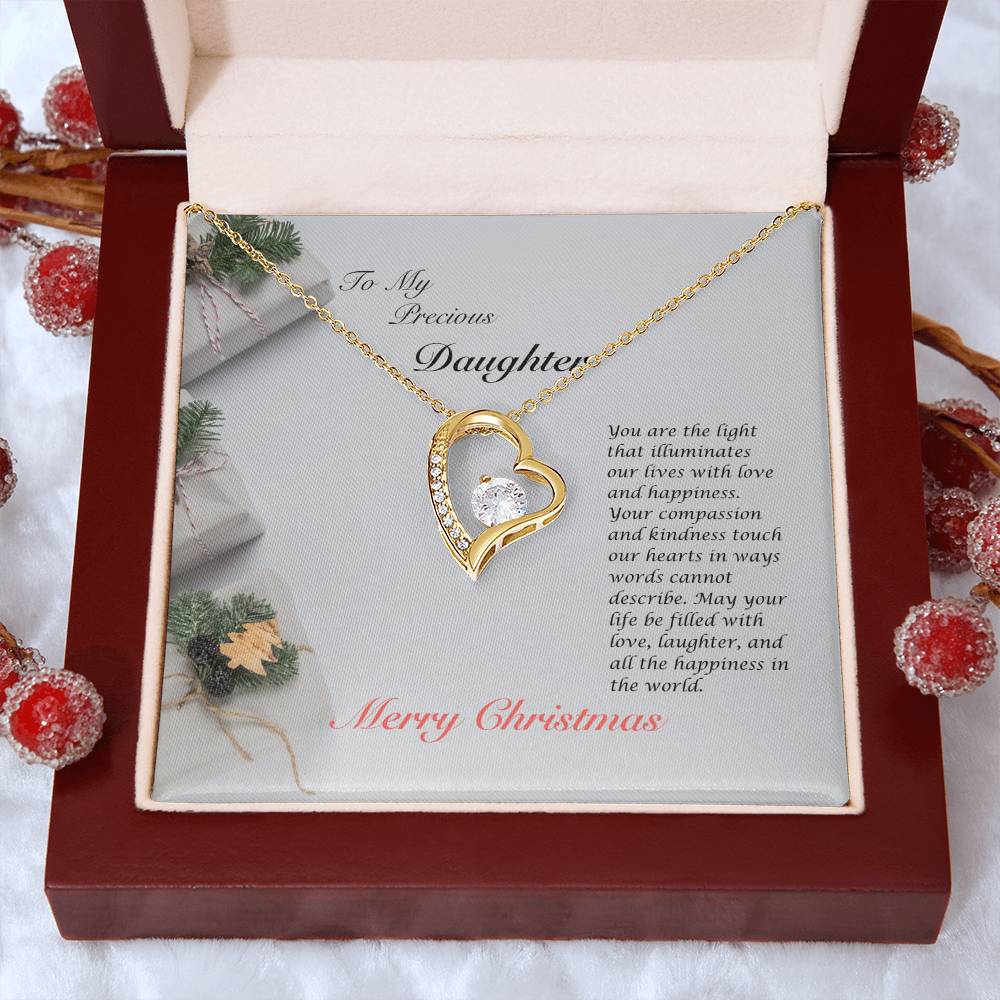 To My Daughter - Light That Illuminates Our Lives Christmas Necklace