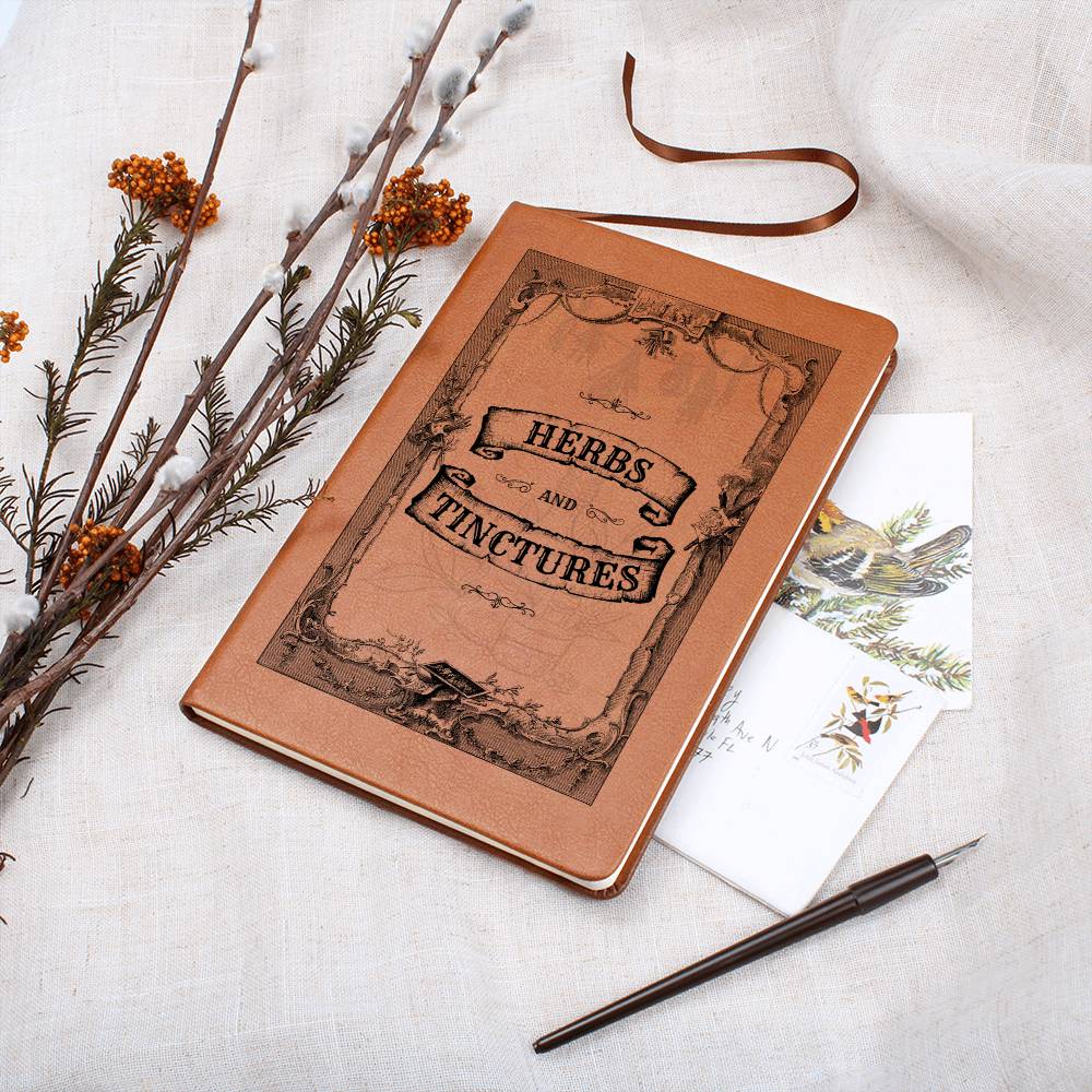 Herbs And Tinctures Graphic Leather Journal