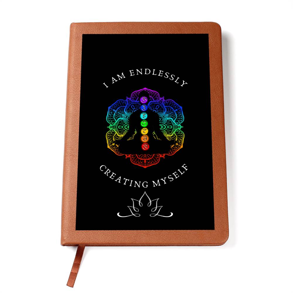 Endlessly Creating Myself Graphic Leather Journal