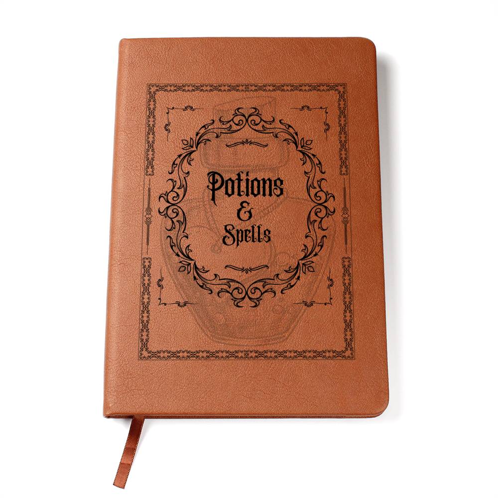 Potions And Spells Graphic Leather Journal