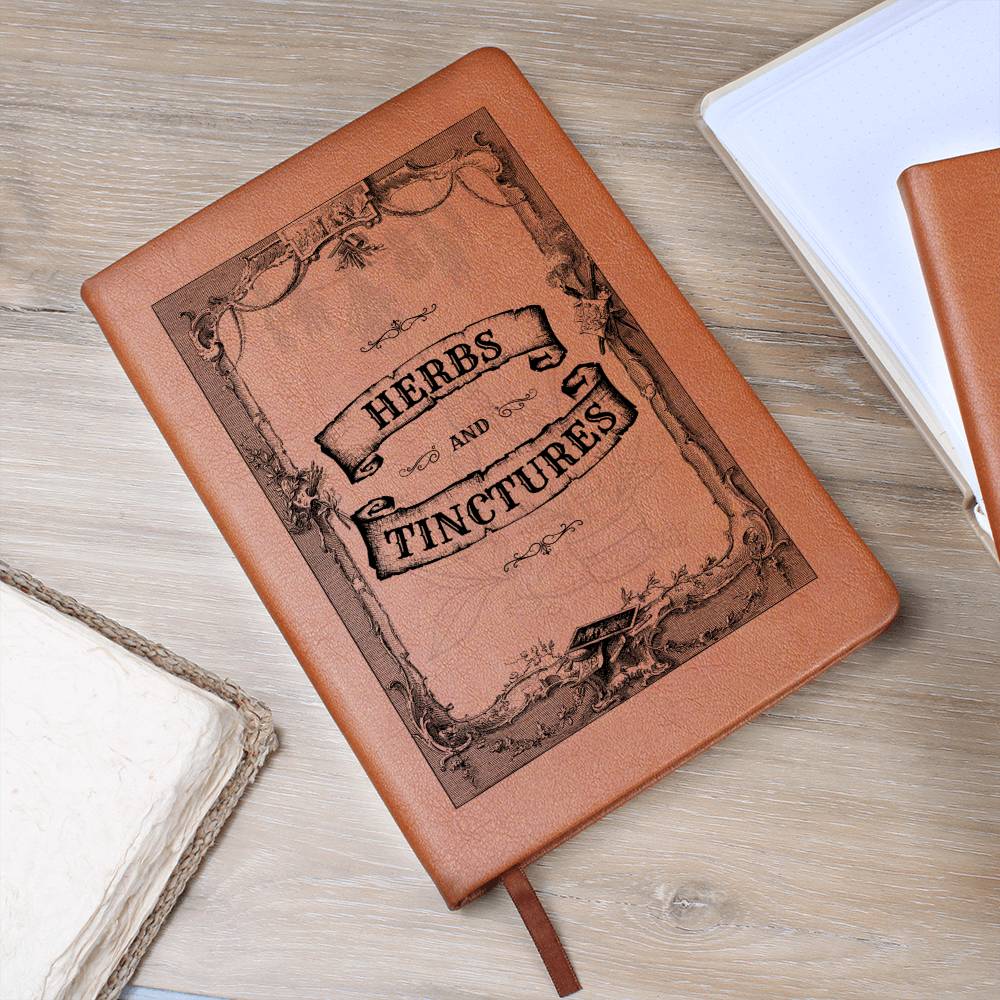 Herbs And Tinctures Graphic Leather Journal