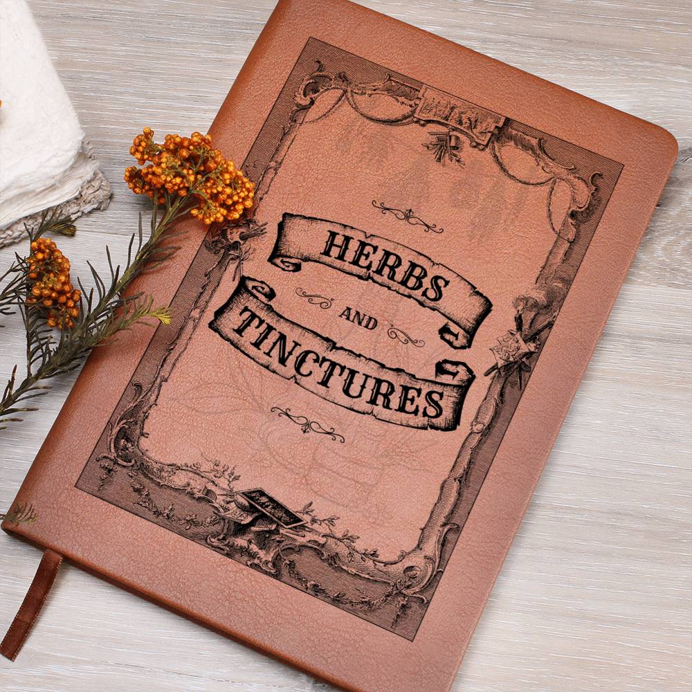 Herbs And Tinctures Graphic Leather Journal