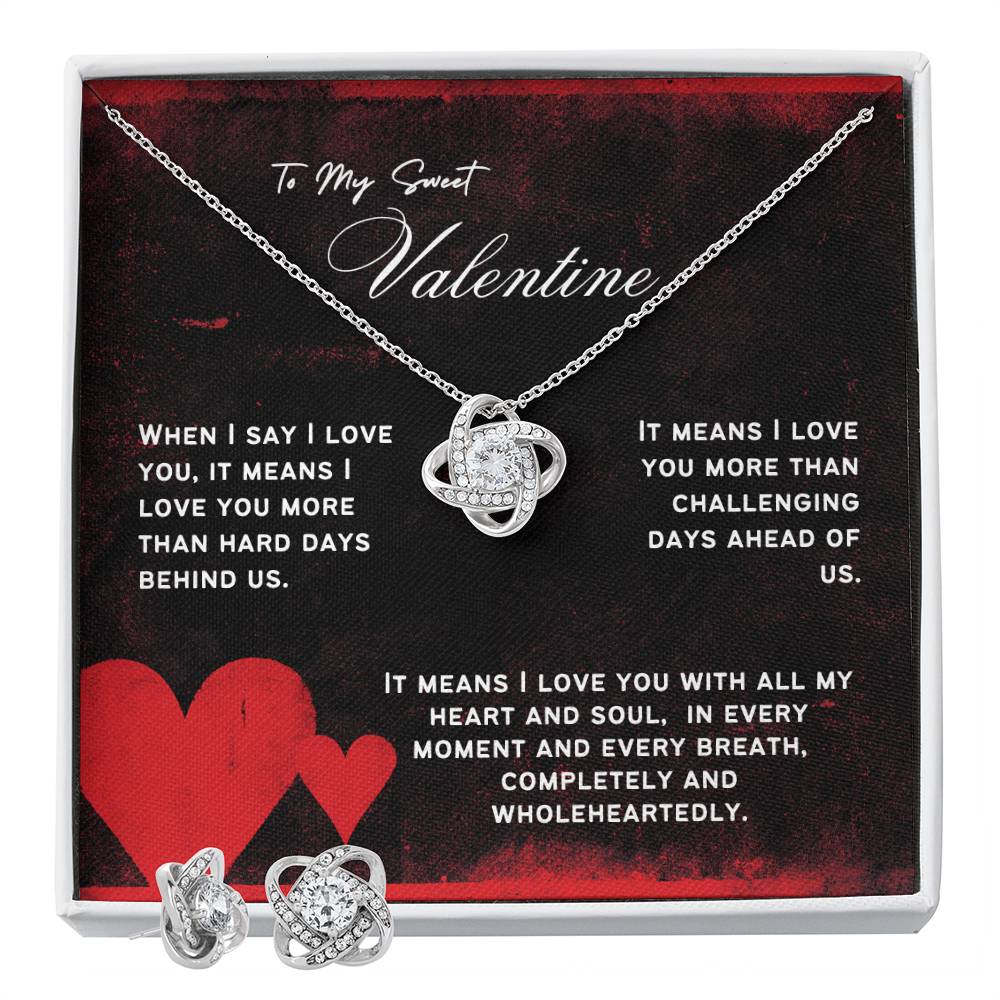 When I Say I Love You Necklace And Earring Set