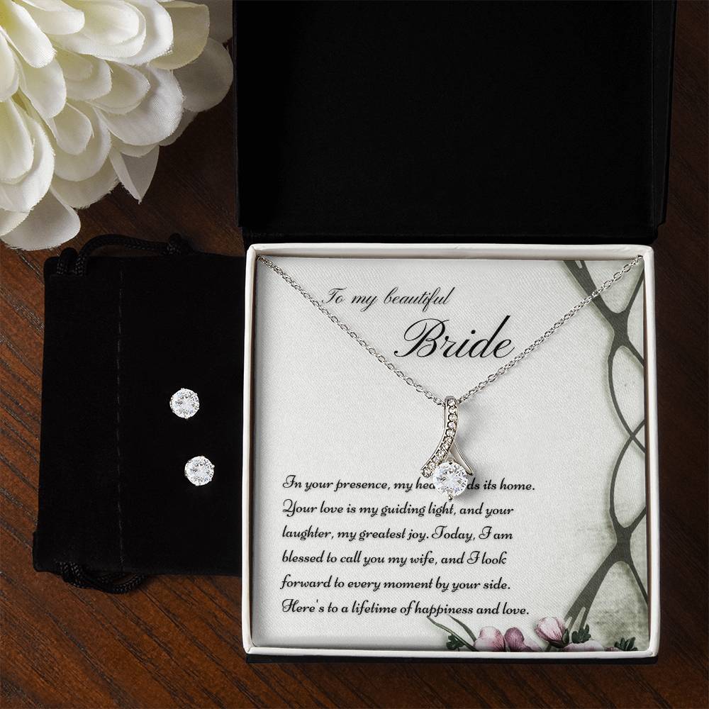 To My Beautiful Bride - Guiding Light Necklace And Earring Set
