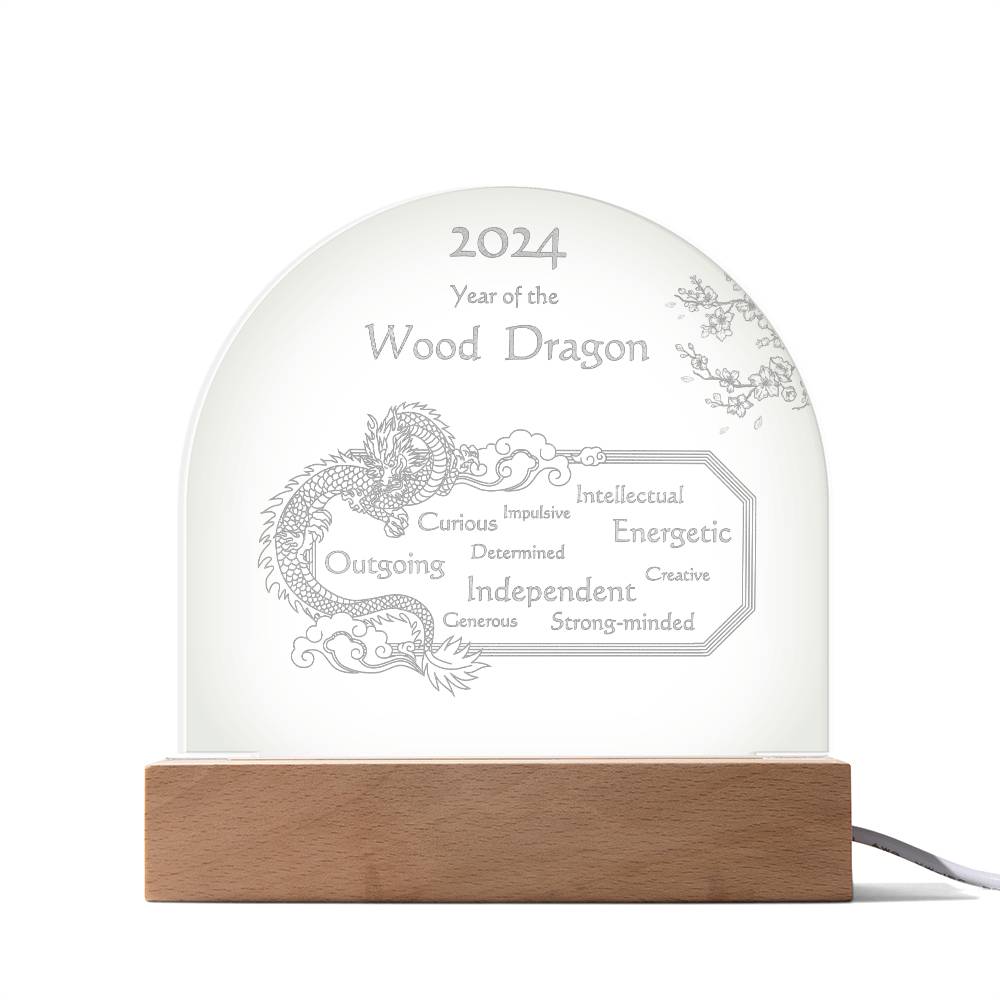 2024 Year Of The Wood Dragon Engraved Acrylic