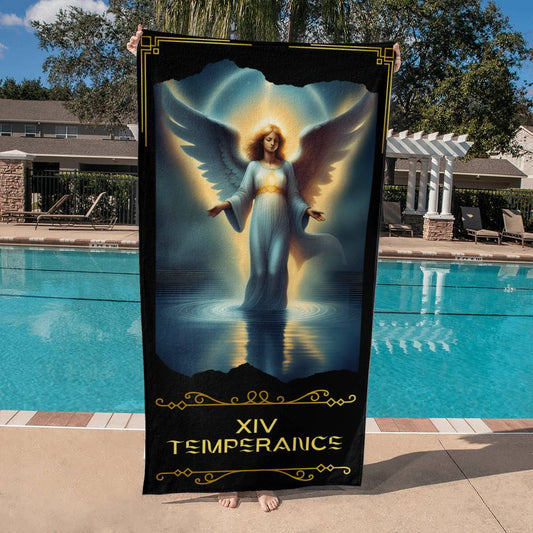 Temperance Tarot Card Beach Towel