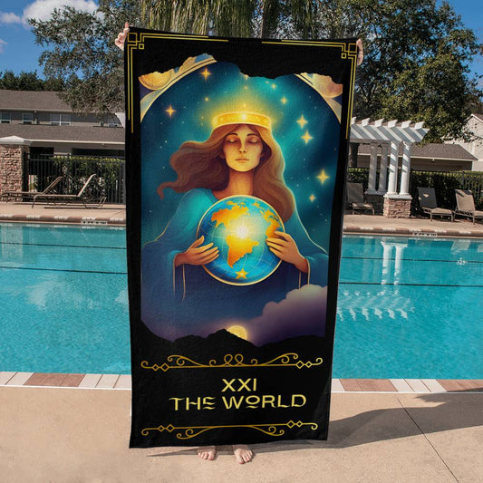 The World Tarot Card Beach Towel