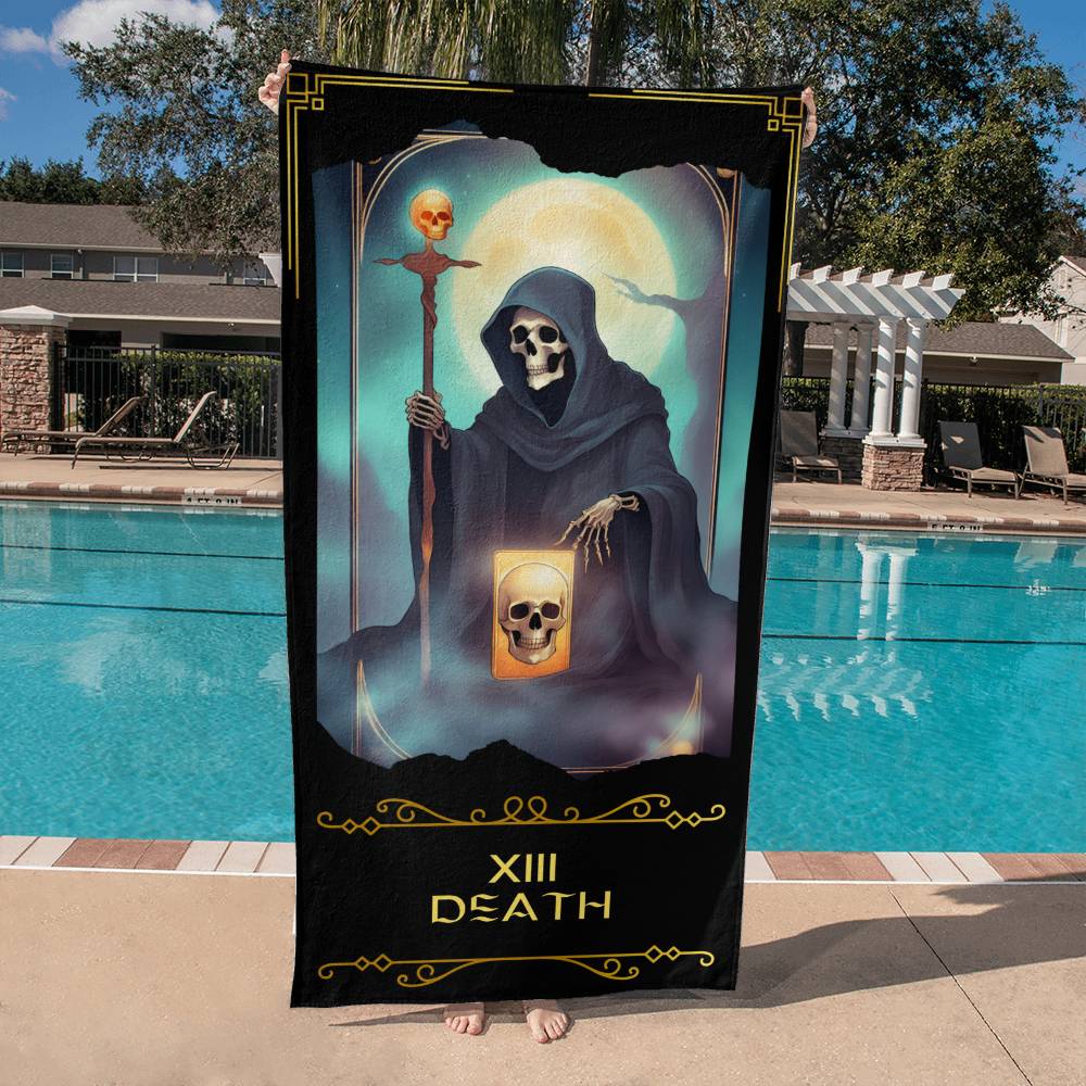 Death Tarot Card Beach Towel