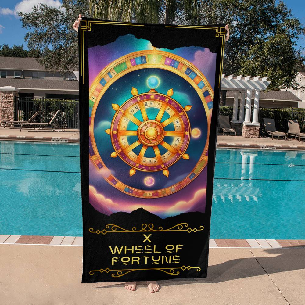Wheel Of Fortune Tarot Card Beach Towel