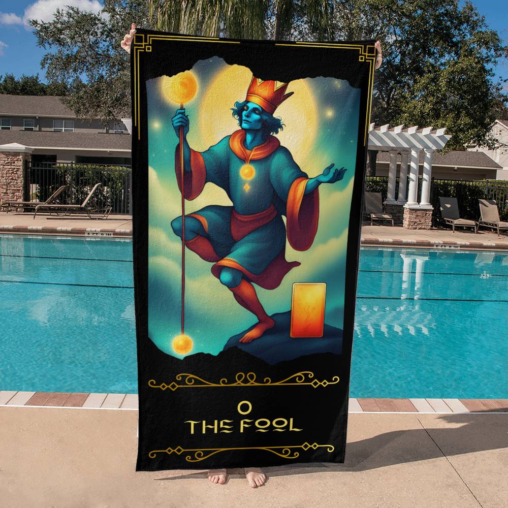 The Fool Tarot Card Beach Towel
